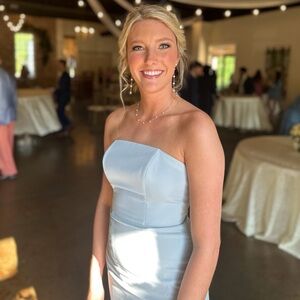 Dressy Bridesmaid Dress Strapless Mist DH059